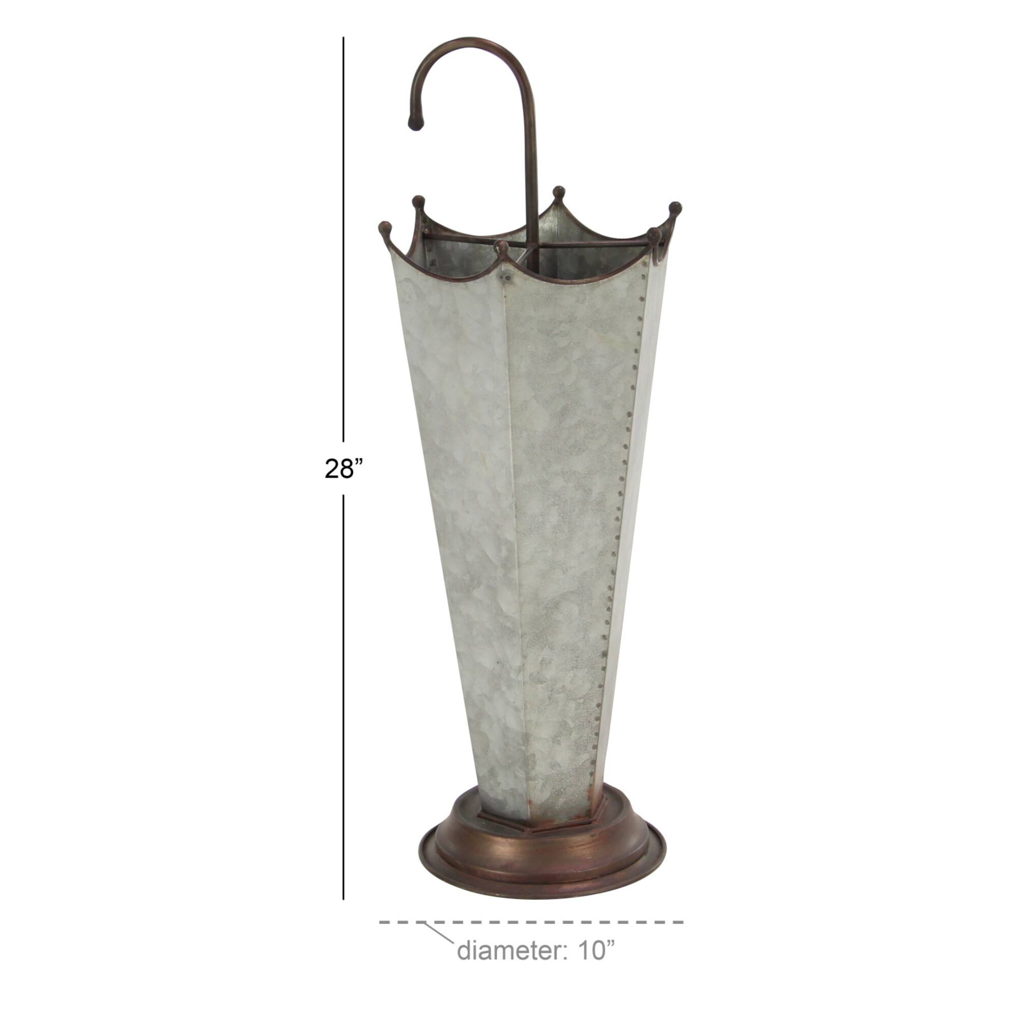 Gray Metal Farmhouse Umbrella Holder